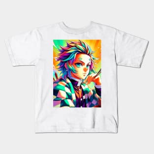 Tanjiro demon pop art Kids T-Shirt